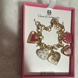 House of Harlow 1960 charm hearts bracelet